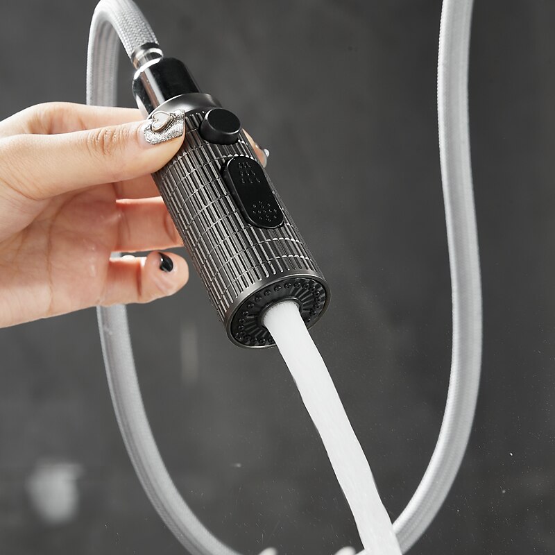 Kitchen Faucet Pull Out Sink Mixer Vessel Tap with 3 Mode Spout 360 Degree Rotate Single Handle with Cold and Hot Hose 2025 - CAD $118.37 –P15