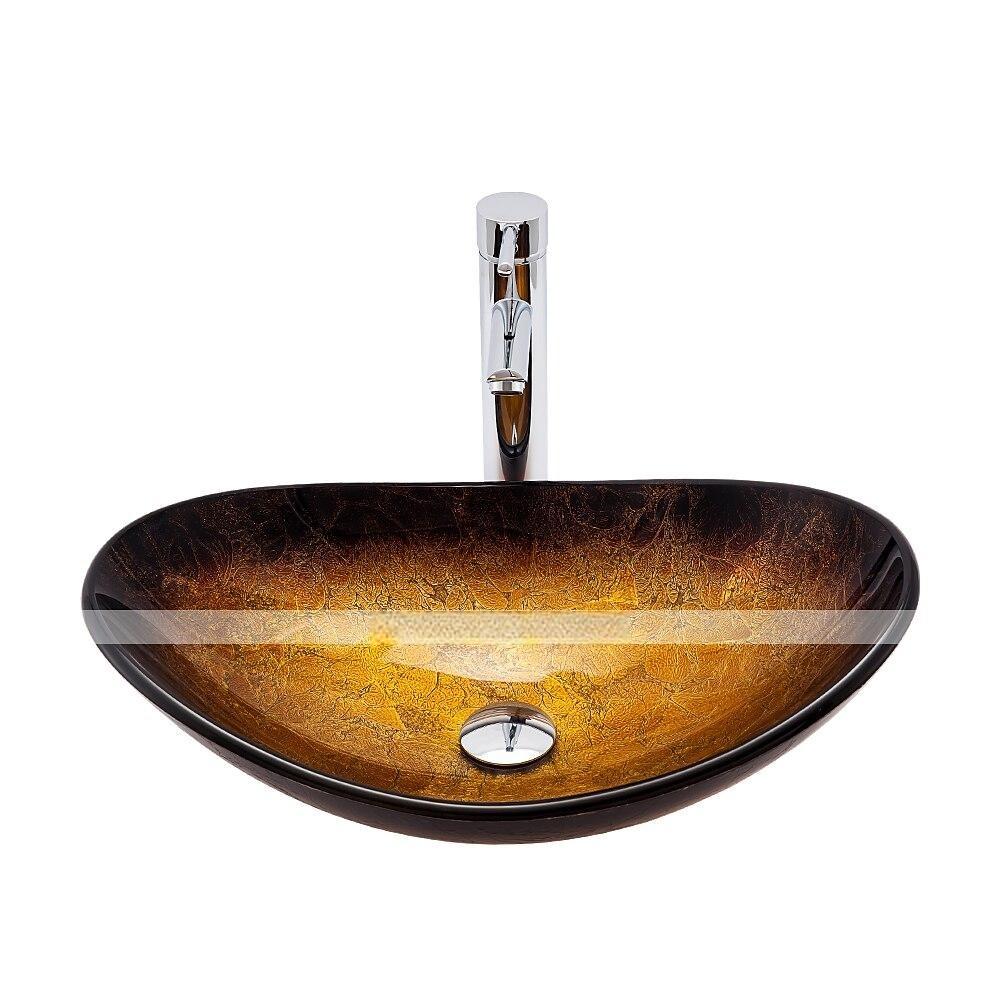 Bathroom Sink / Bathroom Faucet / Bathroom Mounting Ring Contemporary - Tempered Glass Rectangular Vessel Sink 2025 - CAD $287.99 –P4