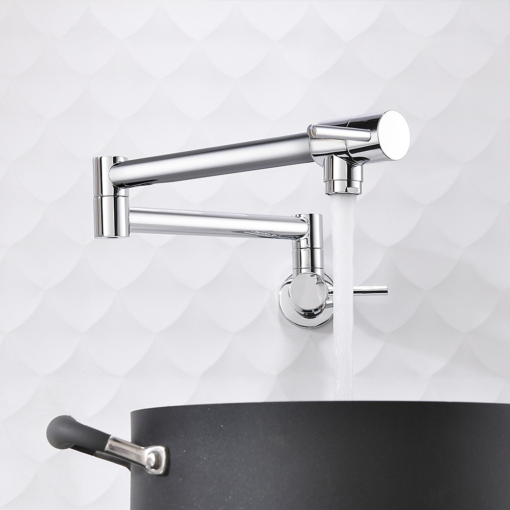 Kitchen faucet - Two Handles One Hole Electroplated Pot Filler Centerset Contemporary Kitchen Taps 2025 - CAD $159.99 –P3