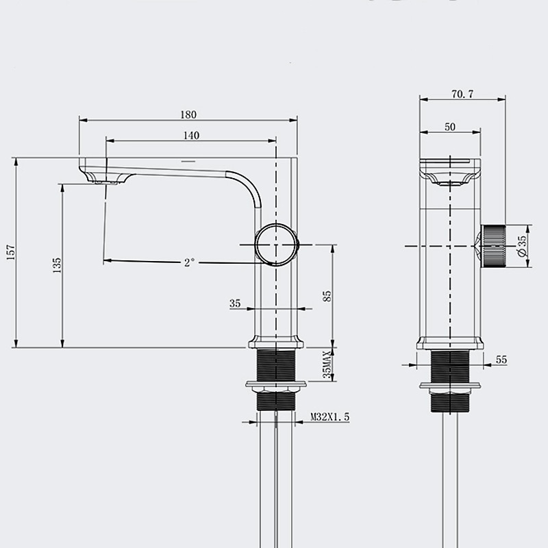 Bathroom Sink Faucet - Classic Chrome / Gun Grey Electroplated / Black / Whiete Painted Finishes Centerset Single Handle One HoleBath Temperature Display Taps 2025 - CAD $159.99 –P12