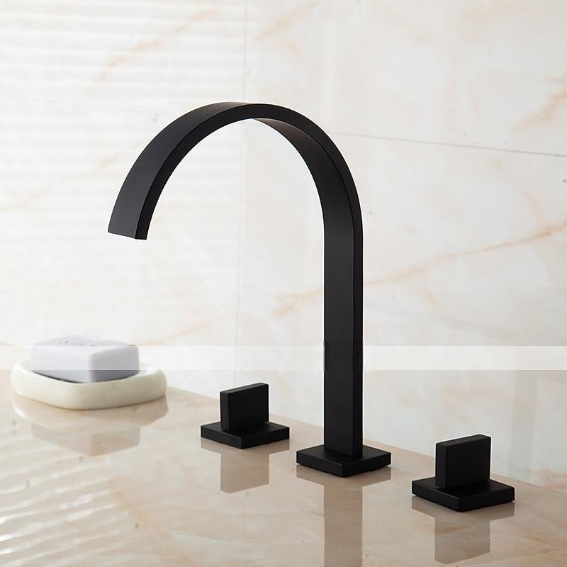 Two Handles Three Holes Bathtub Faucet - Contemporary Chrome Roman Tub Ceramic Valve Bath Shower Mixer Taps 2025 - CAD $127.99 –P1