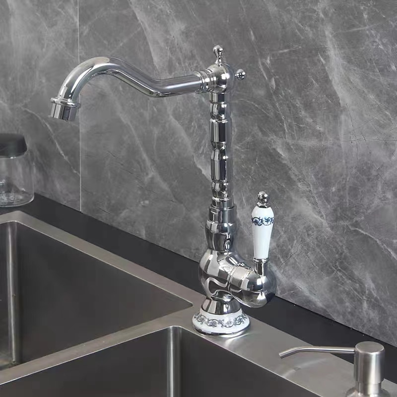 Kitchen Faucet Sink Mixer Taps Single Hanld 360 Degree Swivel Vessel Tap with Cold and Hot Hose 2025 - CAD $87.99 –P8