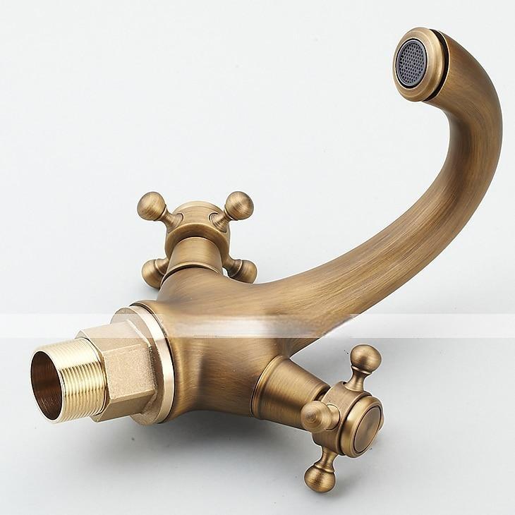 Bathroom Sink Faucet - Classic Antique Brass Centerset Two Handles One HoleBath Taps 2025 - CAD $79.99 –P2