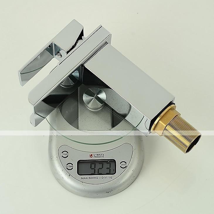 Bathroom Sink Mixer Faucet Waterfall, Modern Style Single Handle One Hole Chrome Centerset Washroom Basin Taps Brass Adjustable Cold Hot Water Hose 2025 - CAD $71.99 –P8