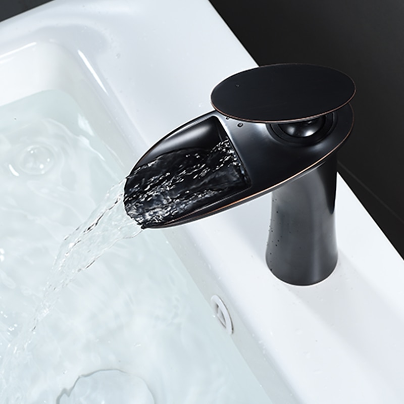 Bathroom Sink Faucet - Waterfall Electroplated / Painted Finishes Centerset Single Handle One HoleBath Taps 2025 - CAD $103.99 –P1