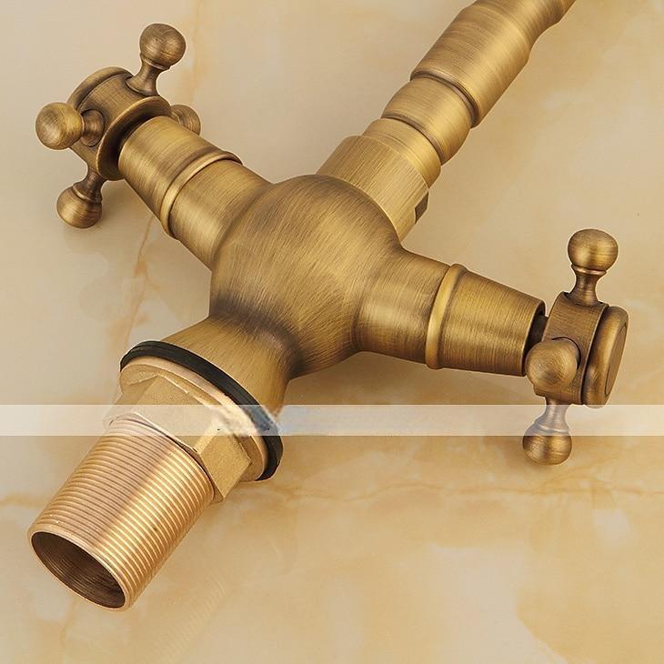 Kitchen faucet - Two Handles One Hole Antique Copper Standard Spout Centerset Contemporary / Antique Kitchen Taps 2025 - CAD $95.99 –P8