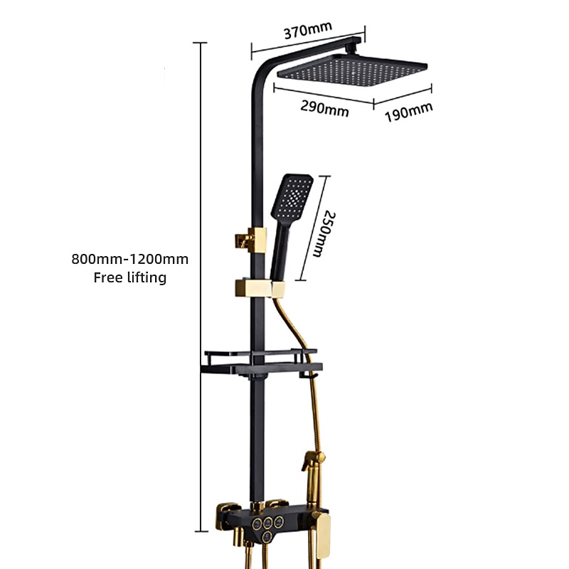 Shower Faucet / Shower System / Rainfall Shower Head System Set - Handshower Included LED Rainfall Shower Contemporary Electroplated / Painted Finishes Mount Outside Ceramic Valve Bath Shower Mixer 2025 - CAD $478.99 –P1