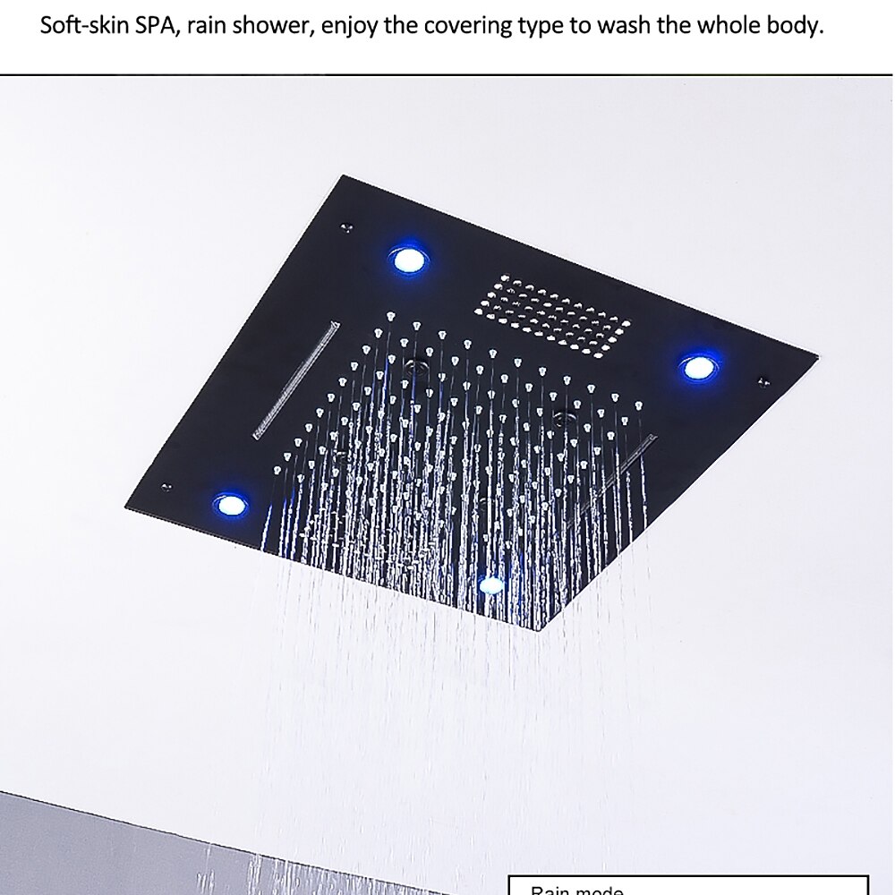 Shower FaucetRainfall Shower Head LED Waterfall Rain Contemporary Chrome/Painted Finishes Ceiling Mounted Bath Showerhead for Shower Room Bluetooth Remote Control Bathroom Plumbing Accessories 2025 - CAD $797.99 –P5