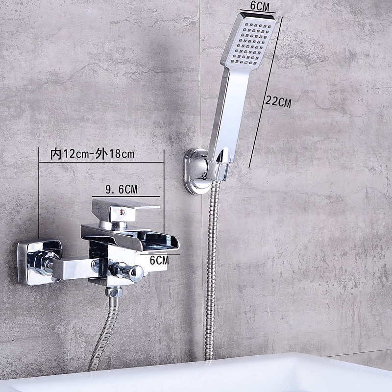 Bathtub Faucet - Modern Contemporary Electroplated Wall Installation Ceramic Valve Bath Shower Mixer Taps 2025 - CAD $207.99 –P11