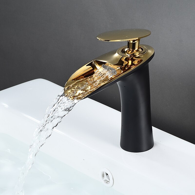 Bathroom Sink Faucet - Waterfall Electroplated / Painted Finishes Centerset Single Handle One HoleBath Taps 2025 - CAD $103.99 –P11