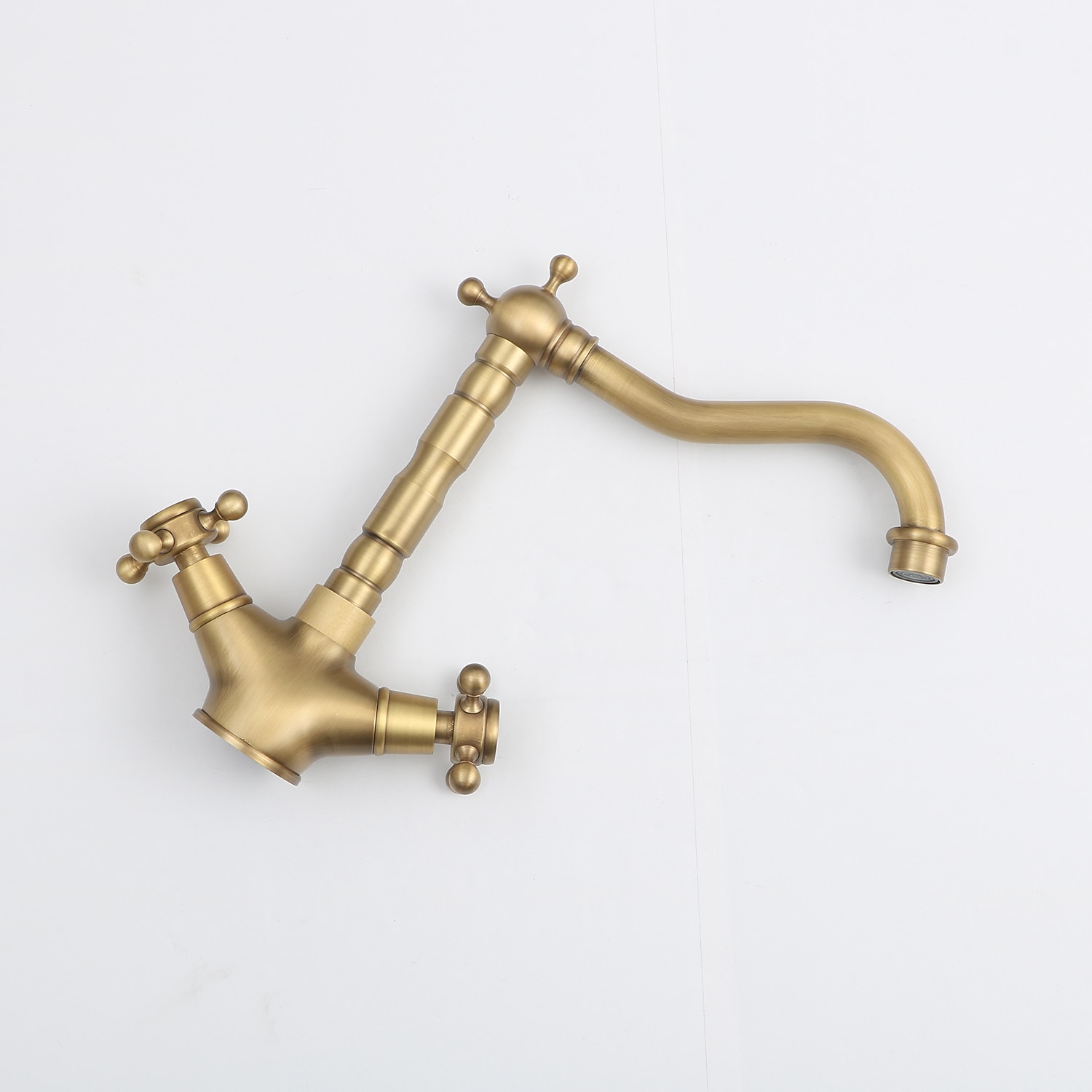 Single Handle Kitchen Faucet Antique Brass One Hole Rotatable Standard Spout/Tall/High Arc Brass Antique/COD Kitchen Faucet with Supply Lines / Adjustable to Cold and Hot Water 2025 - CAD $79.99 –P3
