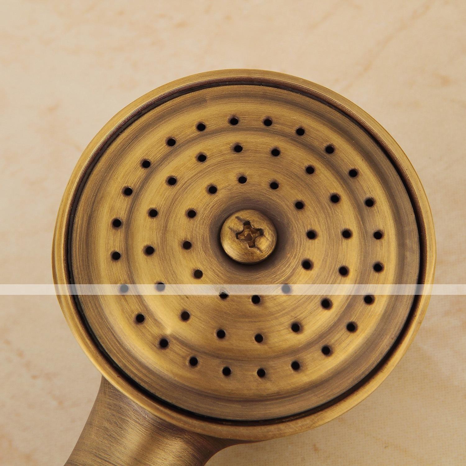 Shower Faucet SetMount Outside Antique Brass/Brass/Yellow Dual-Head Pullout Vintage Style Brass Shower Faucet with Rain Shower/Handshower/Bodysprays/Drain with Hot and Cold Water 2025 - CAD $151.99 –P4