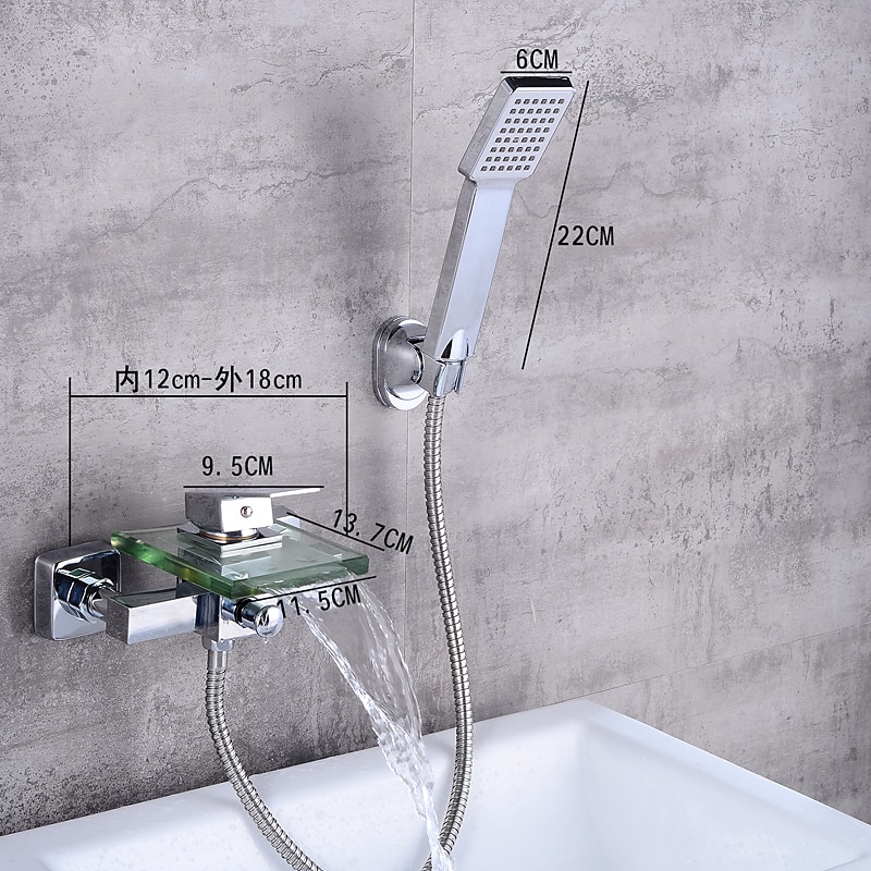 Bathtub Faucet - Modern Contemporary Electroplated Wall Installation Ceramic Valve Bath Shower Mixer Taps 2025 - CAD $207.99 –P12