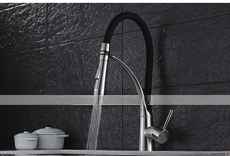 Single Handle Kitchen Faucet Brush Nickel One Hole Pull Out Centerset Brass Kitchen Faucet with Supply Lines 2025 - CAD $119.99 –P1