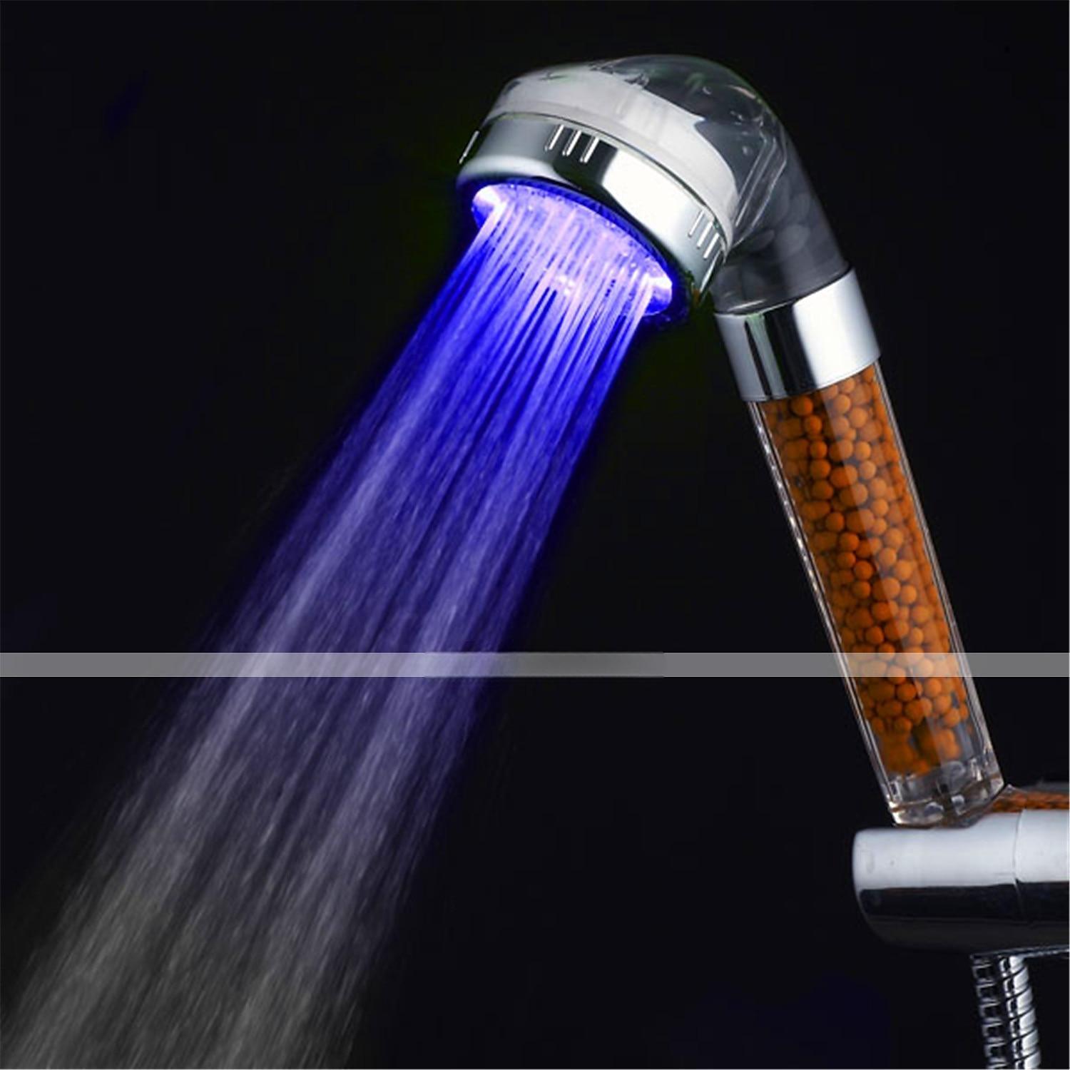 Contemporary LED Hand ShowerWall Mounted Electroplated Feature Color Gradient Shower Temperature Control Jet+Rainfall Shower 2025 - CAD $11.99 –P6
