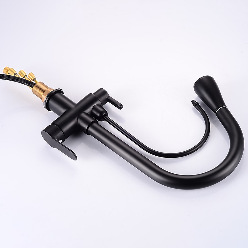 Kitchen faucet - Two Handles One Hole Electroplated / Painted Finishes Pull-out / Pull-down / Tall / High Arc / Purified water Centerset Modern Contemporary Kitchen Taps 2025 - CAD $159.99 –P4