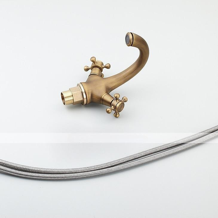 Bathroom Sink Faucet - Classic Antique Brass Centerset Two Handles One HoleBath Taps 2025 - CAD $79.99 –P9