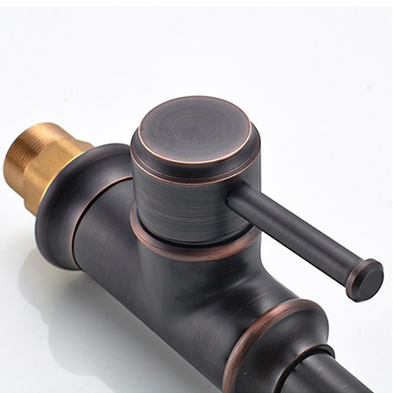 Bathroom Sink Mixer Faucet Vintage Deck Mounted, 360 Swivel Rotatable Single Handle One Hole Monobloc Washroom Basin Taps with Hot and Cold Water Hose Antique Brass ORB 2025 - CAD $111.99 –P11
