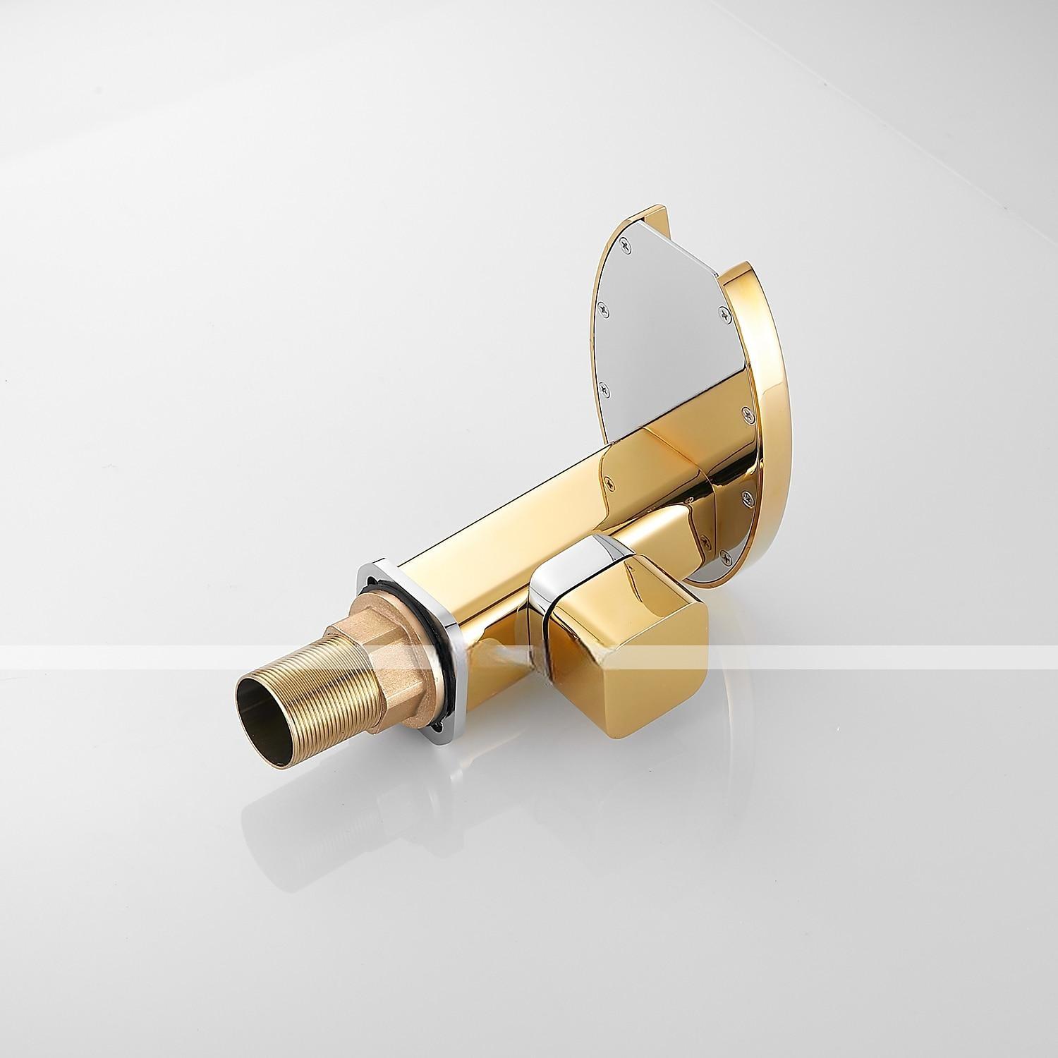 Bathroom Sink Faucet,LED Waterfall Temperature Controlled 3-Colors Electroplated Centerset Single Handle One Hole Bath Taps 2025 - CAD $95.99 –P13