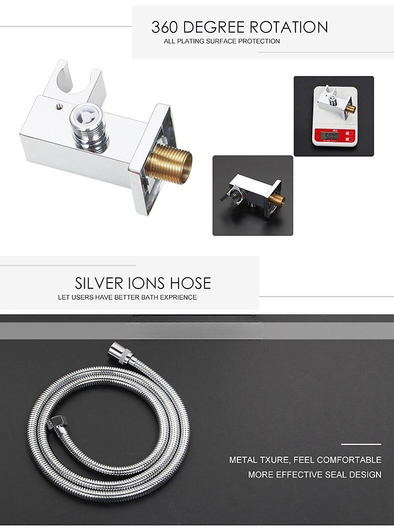 Shower Faucet500*360 Chrome LED Shower Faucet Sets with Stainless Steel Shower Head and Handshower Ceiling Mounted Water Fall/Jet/Rainfall Shower Head(The Product Needs to be Electrified to Use) 2025 - CAD $717.99 –P3