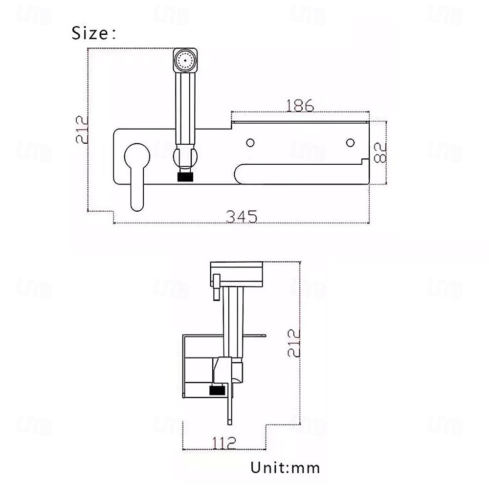 Brushed Grey Bidet Sprayer Concealed Button Brass Valve with Commodity Shelf Paper Holder Plastic Sprayer PVC Hose 2025 - CAD $283.18 –P13
