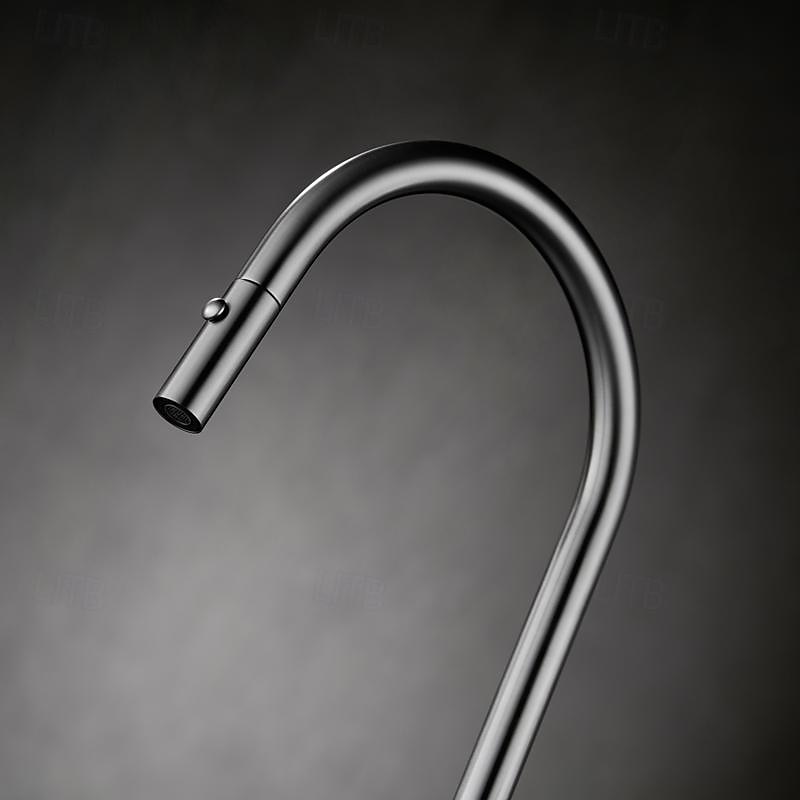 Kitchen faucet - Single Handle One Hole Chrome / Nickel Brushed / Electroplated Pull-out / Pull-down / Standard Spout / Tall / High Arc Centerset Modern Contemporary Kitchen Taps 2025 - CAD $207.97 –P7