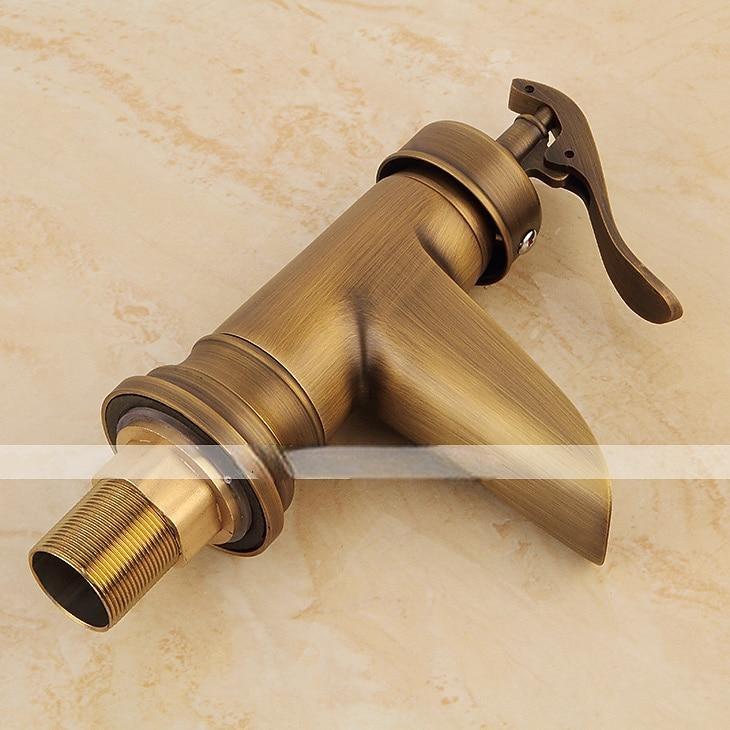 Bathroom Sink Faucet,Waterfall Antique Brass Single Handle One Hole Bath Taps with Hot and Cold Switch 2025 - CAD $87.99 –P6