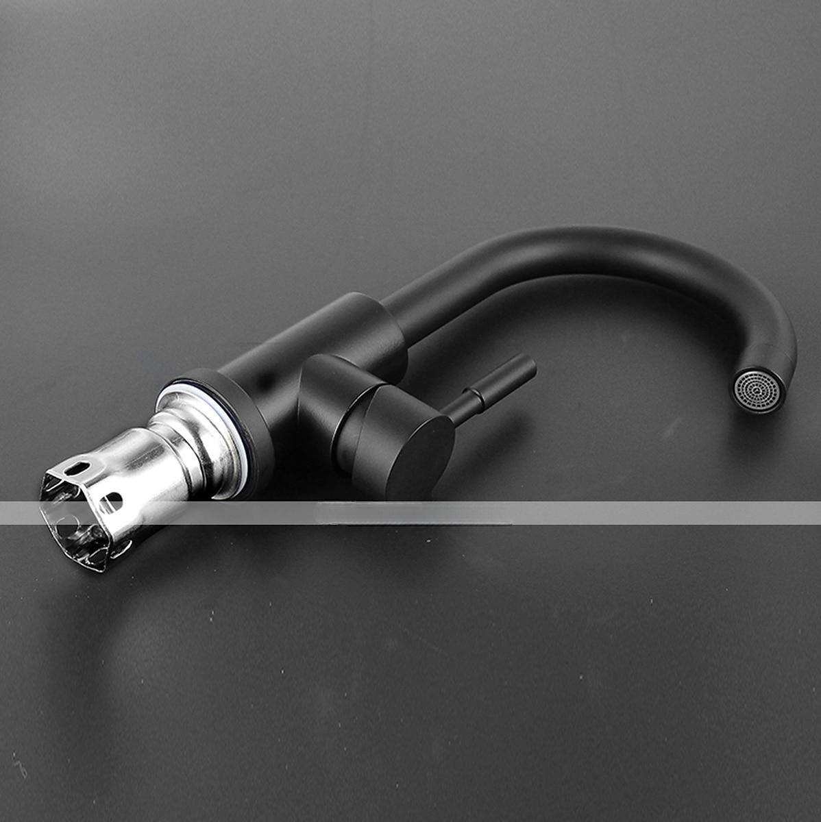 Bathroom Sink Faucet,Single Handle Black Nickel/White Dainted/Brushed Nickel One Hole Standard Spout Stainless Steel Bathroom Sink Faucet with Hot and Cold Water 2025 - CAD $63.99 –P10