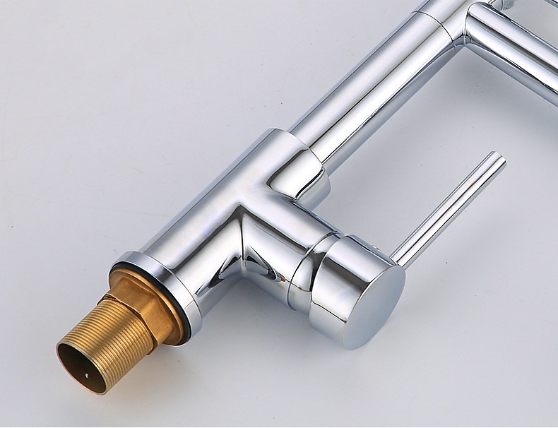 Kitchen faucet - Single Handle Two Holes Chrome Pull-out / ­Pull-down Widespread Contemporary Kitchen Taps 2025 - CAD $143.99 –P5