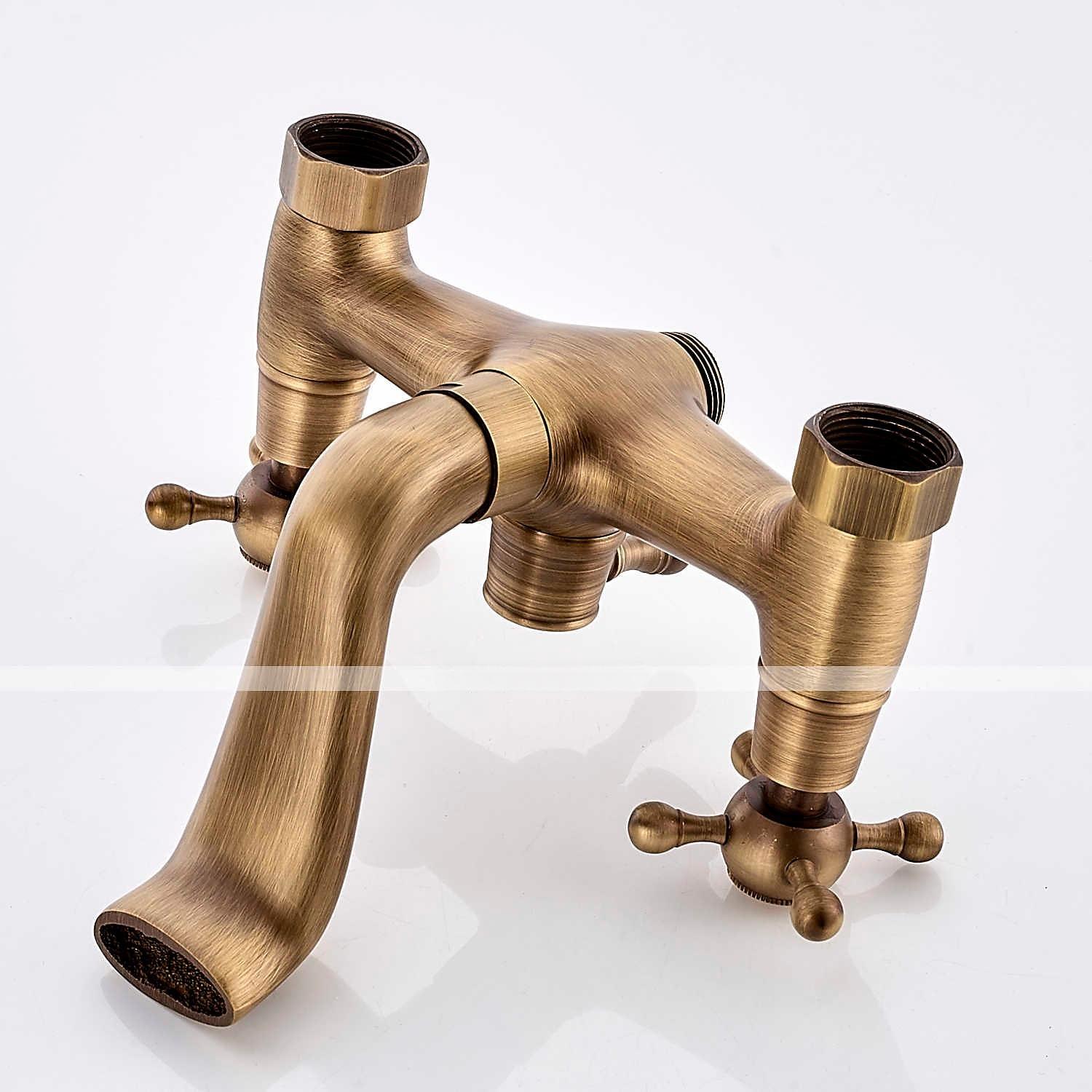 Bathtub FaucetWall Mounted Brass Rainfall Shower Mixer Taps Contain with Handshower and Cold/Hot Water 2025 - CAD $159.99 –P19