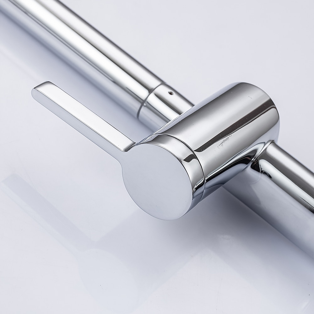 Kitchen Faucet with Pull-out SpraySingle Handle One Hole Brass High Arc 2-modes 360°Rotatable Modern Contemporary Kitchen Taps 2025 - CAD $207.99 –P5