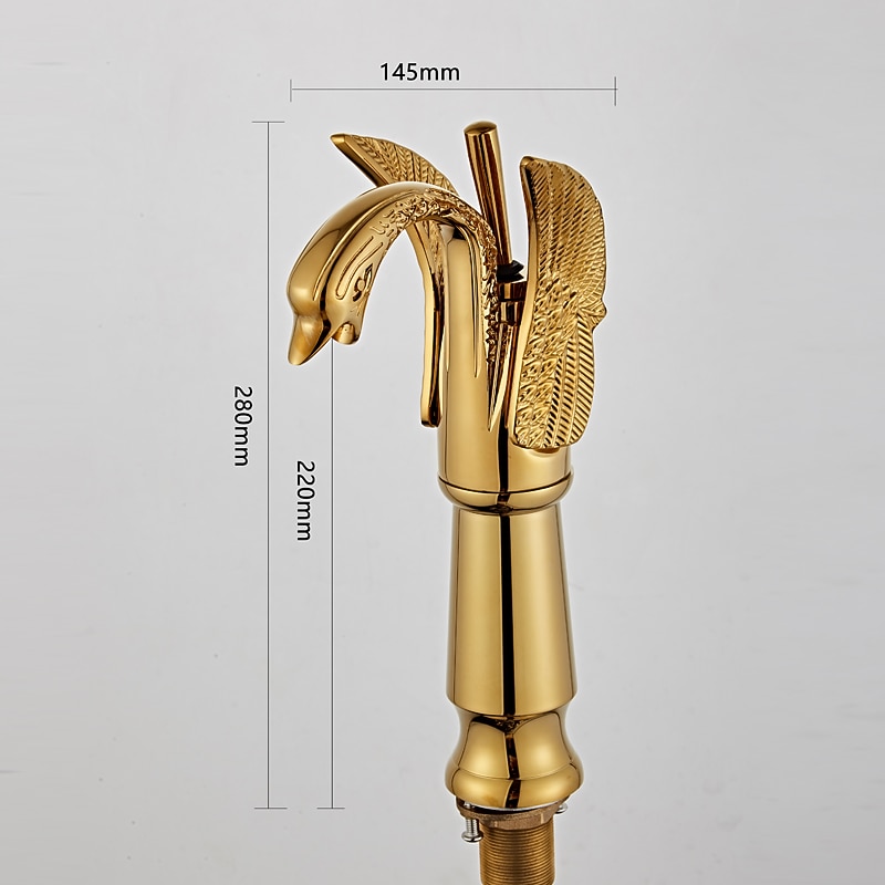 Retro Bathroom Sink Mixer Faucet Brass Swan Shap, Monobloc Washroom Basin Taps Single Handle One Hole Deck Mounted, Mono Water Vessel Tap Hot and Cold Hose Antique 2025 - CAD $143.99 –P10