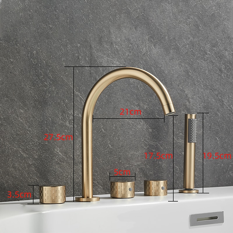 Bathtub Faucet - Contemporary Electroplated Roman Tub Brass Valve Bath Shower Mixer Taps 2025 - CAD $119.99 –P2