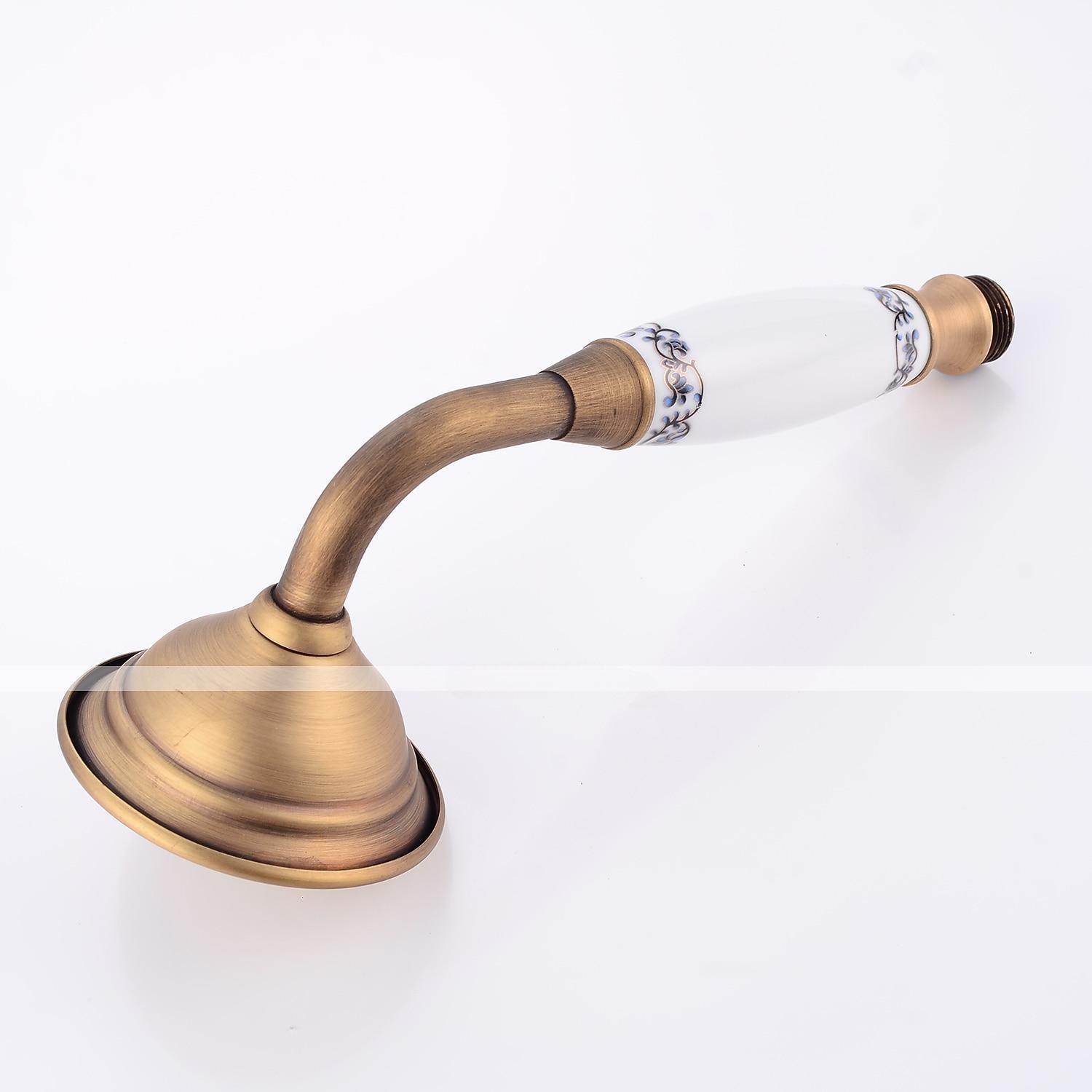 Shower FaucetShower System Set - Handshower Included pullout Waterfall Vintage Style / Country Antique Brass Mount Outside Ceramic Valve Bath Shower Mixer Taps 2025 - CAD $303.99 –P2