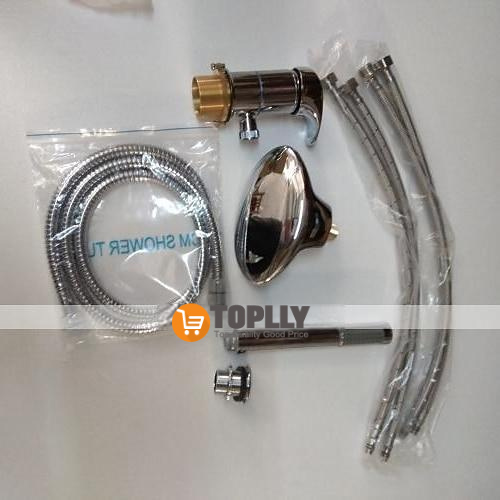 Waterfall Bathtub Faucet Deck Mounted Widespread Bathroom Faucet Bath Roman Tub Filler Mixer Tap Brass 3 Hole Sprayer with Cold Hot Water Hose 2025 - CAD $167.99 –P4