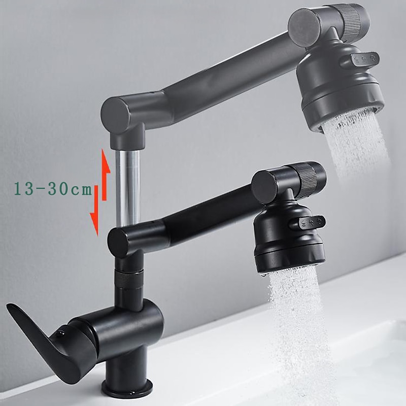 Bathroom Sink Faucet,Brass 360 Degree Rotating Liftable 3-Type Outlet Multi-Function Single Handle One Hole Bath Taps(Matte Black/Chrome) 2025 - CAD $111.99 –P3