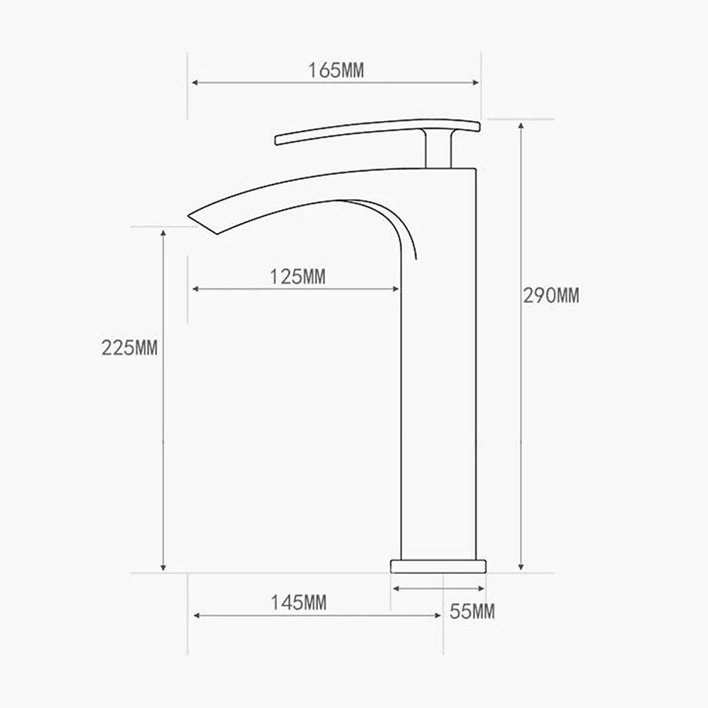 Bathroom Waterfall Sink Faucet, Basin Mixer Taps Tall Short Brass, Deck Mounted Single Handle One Hole Tap with Hot and Cold Hose Vessel Water Tap Washroom 2025 - CAD $127.99 –P1