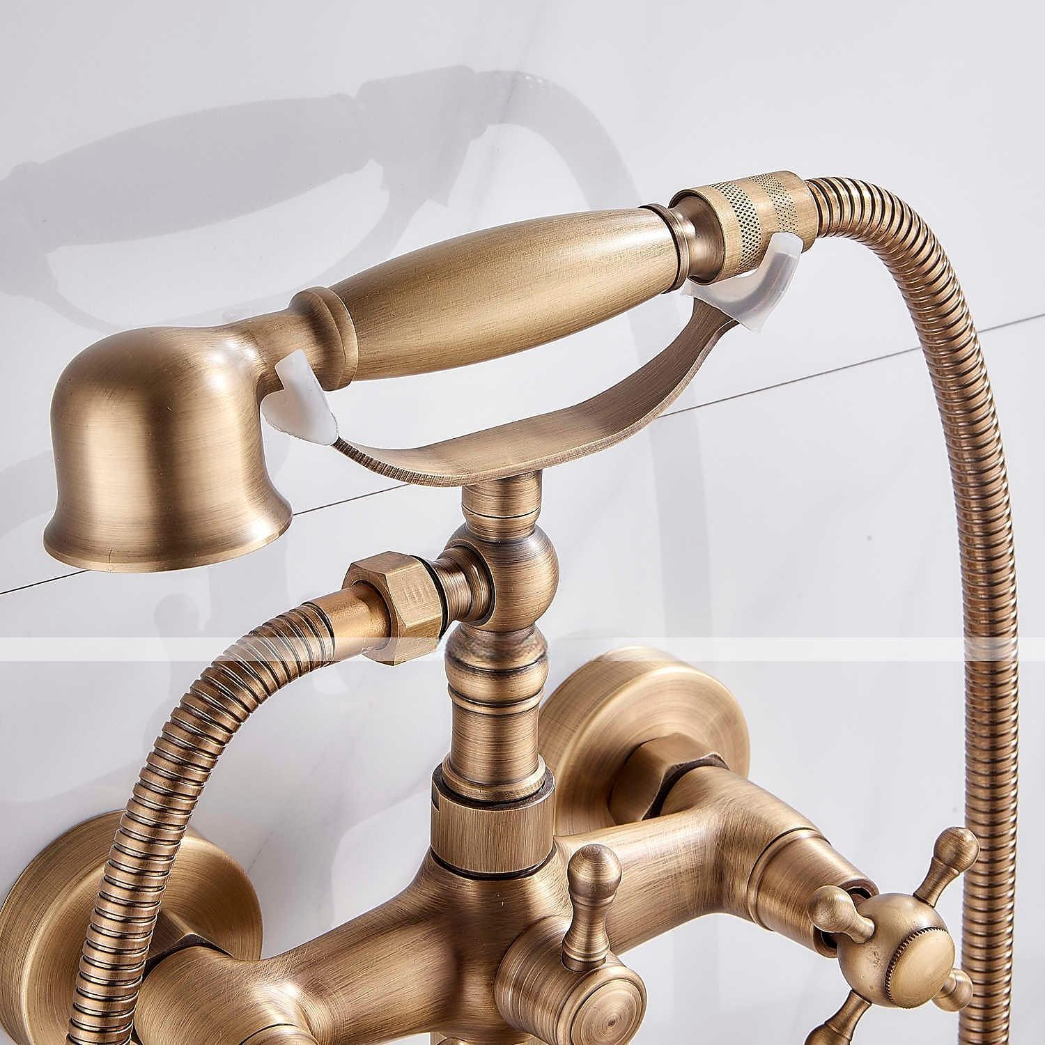 Bathtub FaucetWall Mounted Brass Rainfall Shower Mixer Taps Contain with Handshower and Cold/Hot Water 2025 - CAD $159.99 –P1