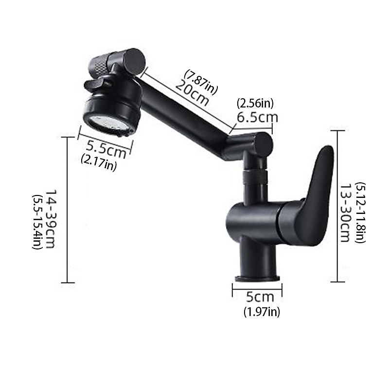 Bathroom Sink Faucet,Brass 360 Degree Rotating Liftable 3-Type Outlet Multi-Function Single Handle One Hole Bath Taps(Matte Black/Chrome) 2025 - CAD $111.99 –P2