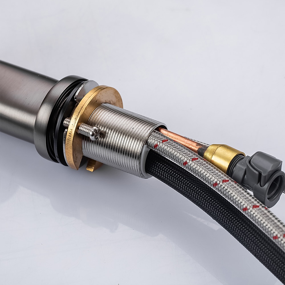 Kitchen Faucet with Pull-out SpraySingle Handle One Hole Brass High Arc 2-modes 360°Rotatable Modern Contemporary Kitchen Taps 2025 - CAD $207.99 –P18