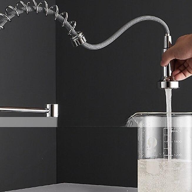 Single Handle Kitchen Faucet Electroplated One Hole Pull Out Standard Spout/Centerset Brasss Contemporary Kitchen Faucet 2025 - CAD $127.99 –P1