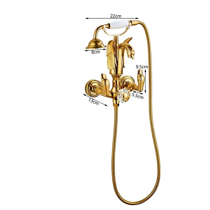 Bathtub Faucet - Retro Vintage Electroplated Wall Installation Brass Valve Bath Shower Mixer Taps 2025 - CAD $287.99 –P5