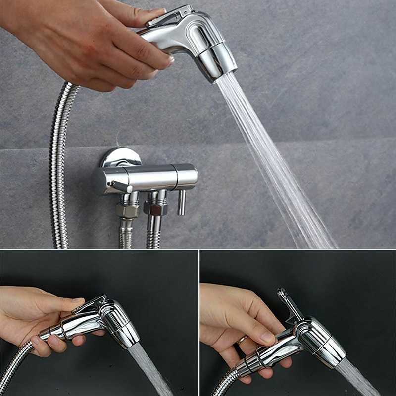 Handheld Toilet Bidet Sprayer Set Kit Stainless Steel Hand Bidet Faucet for Bathroom Handheld Shower Head Nozzle Hose Set Toilet Sprinkler Docking Hand Shower Head Handheld Toilet Sprayer Accessories 2025 - CAD $36.99 –P5