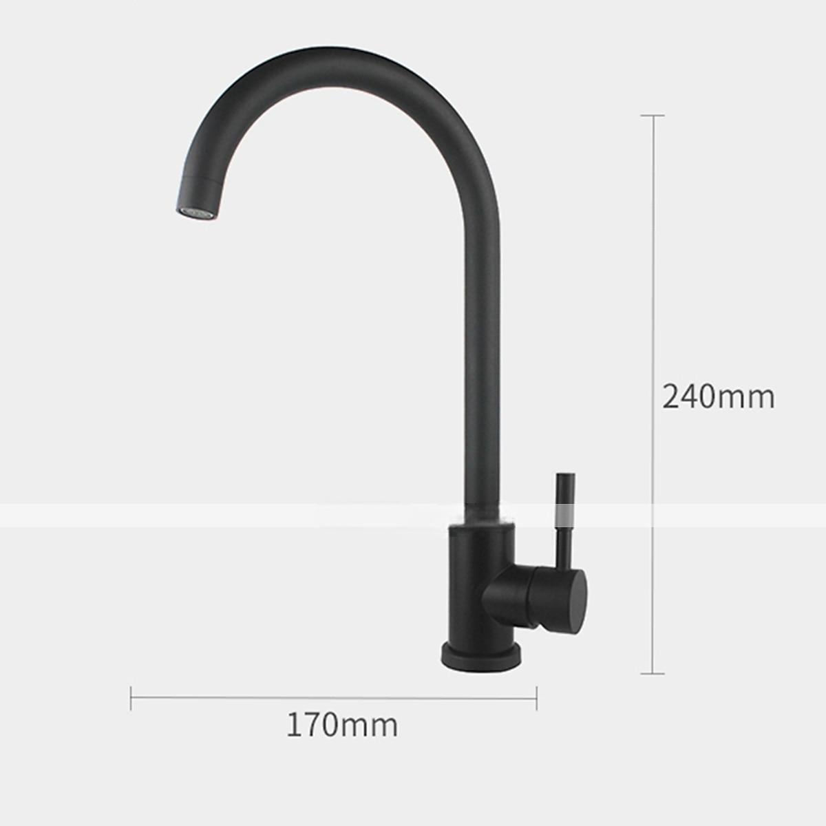 Stainless Steel Kitchen FaucetNickel Brushed Free Standing Single Handle One Hole Standard Spout High Arc 360° Rotatable Bathroom Sink Faucet with Hot and Cold Water Switch 2025 - CAD $52.99 –P7
