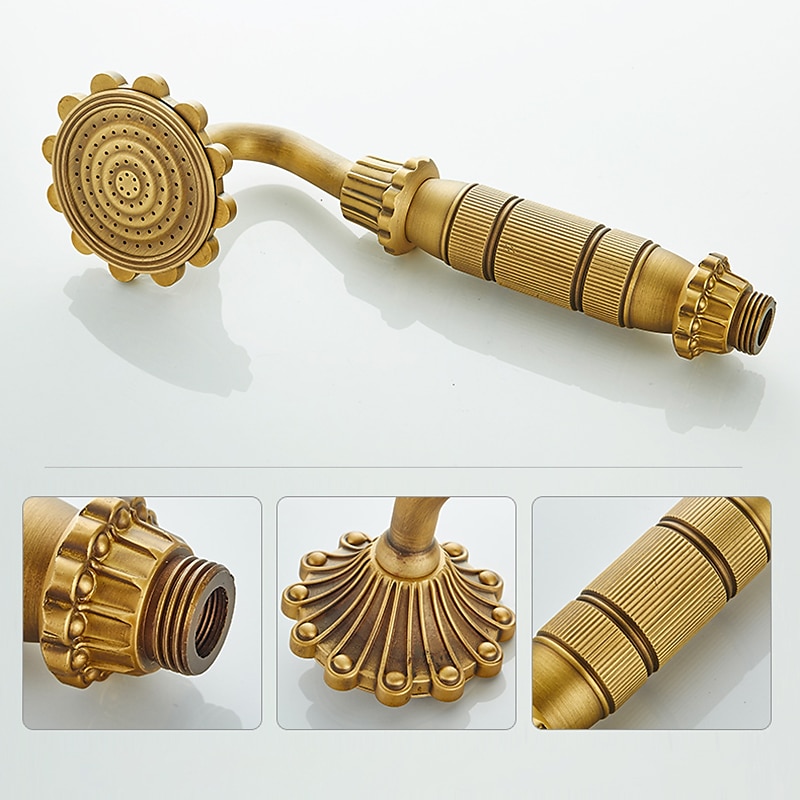 Shower FaucetRainfall Shower System Body Jet Massage Set - Handshower Included pullout Rainfall Shower Antique Vintage Style Antique Brass Mount Inside Brass Valve Bath Shower Mixer Taps 2025 - CAD $558.99 –P15