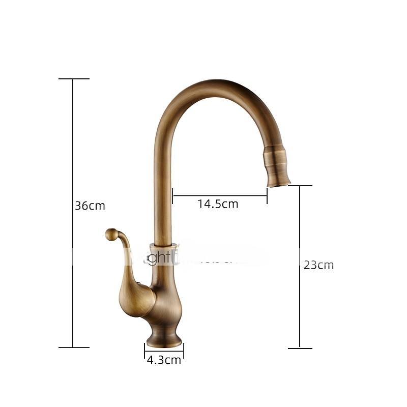 Kitchen FaucetAntique Brass Single Handle One Hole Standard Spout Centerset Contemporary Rotatable Kitchen Taps with Cold and Hot Switch 2025 - CAD $87.99 –P1