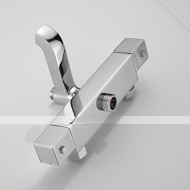 Shower FaucetRainfall Shower Head System / Thermostatic Mixer valve Set - Handshower Included pullout Rainfall Shower Contemporary Electroplated Mount Outside Ceramic Valve Bath Shower Mixer Taps 2025 - CAD $303.99 –P17