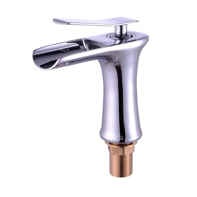 Waterfall Bathroom Sink Mixer Faucet 4.7" Spout, Mono Wash Basin Single Handle Basin Taps Washroom with Hot and Cold Hose, Monobloc Vessel Water Brass Tap Deck Mounted 2025 - CAD $87.99 –P6