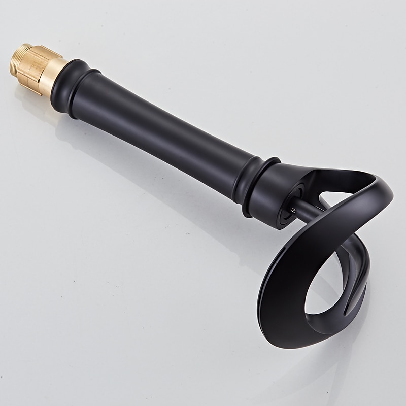 Bathroom Sink Faucet Waterfall Spout, Brass Mixer Basin Taps, Single Handle One Hole Bath Taps Painted Finishes Tall Body Modern Style 2025 - CAD $175.89 –P4