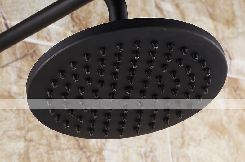 Two Handles Shower Systerm Set Black Brass Faucet Three Holes Adjustable Electroplated Rainfall High Pressure Shower Mixer Taps with Rain Shower and Hand Shower 2025 - CAD $366.99 –P5